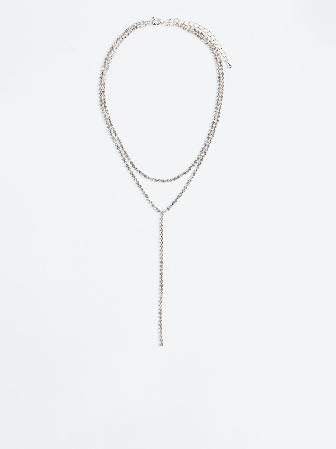 

H&M Women Two-Strands Rhinestone Necklace, Silver