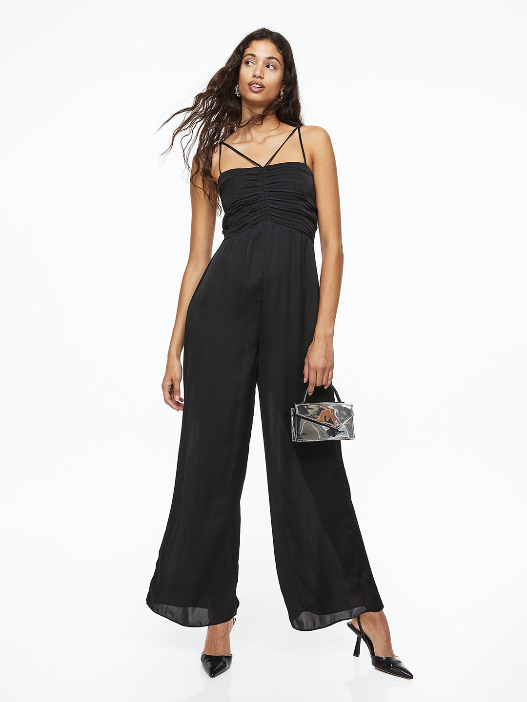 

H&M Women Drawstring Jumpsuit, Black