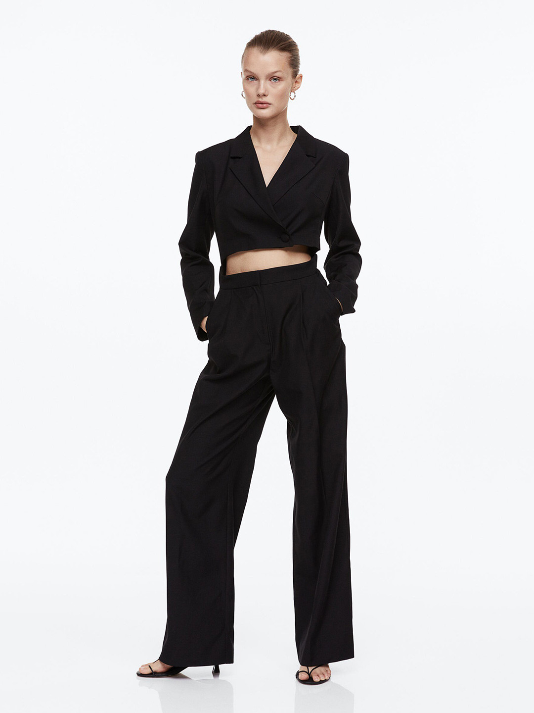 

H&M Women Cut-Out Blazer Jumpsuit, Black
