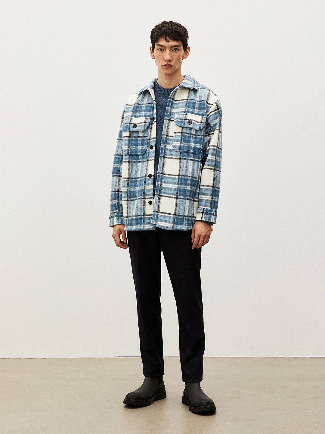 

H&M Men Relaxed Fit Overshirt, Blue