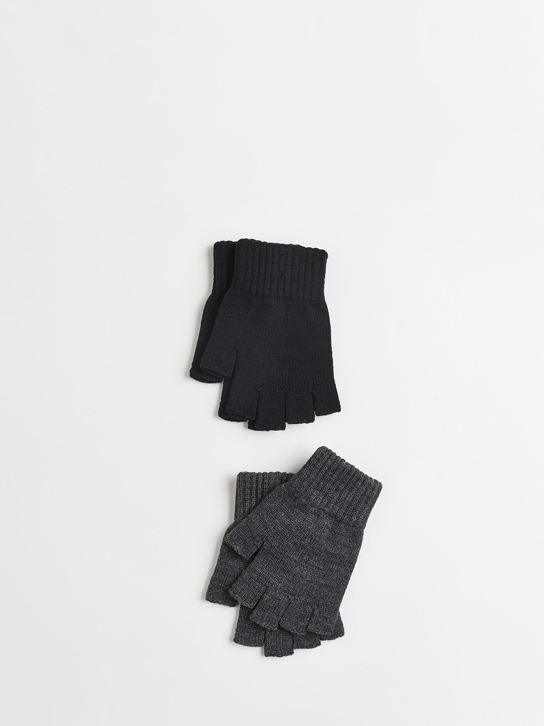 

H&M Men 2-Pack Fingerless Gloves, Black