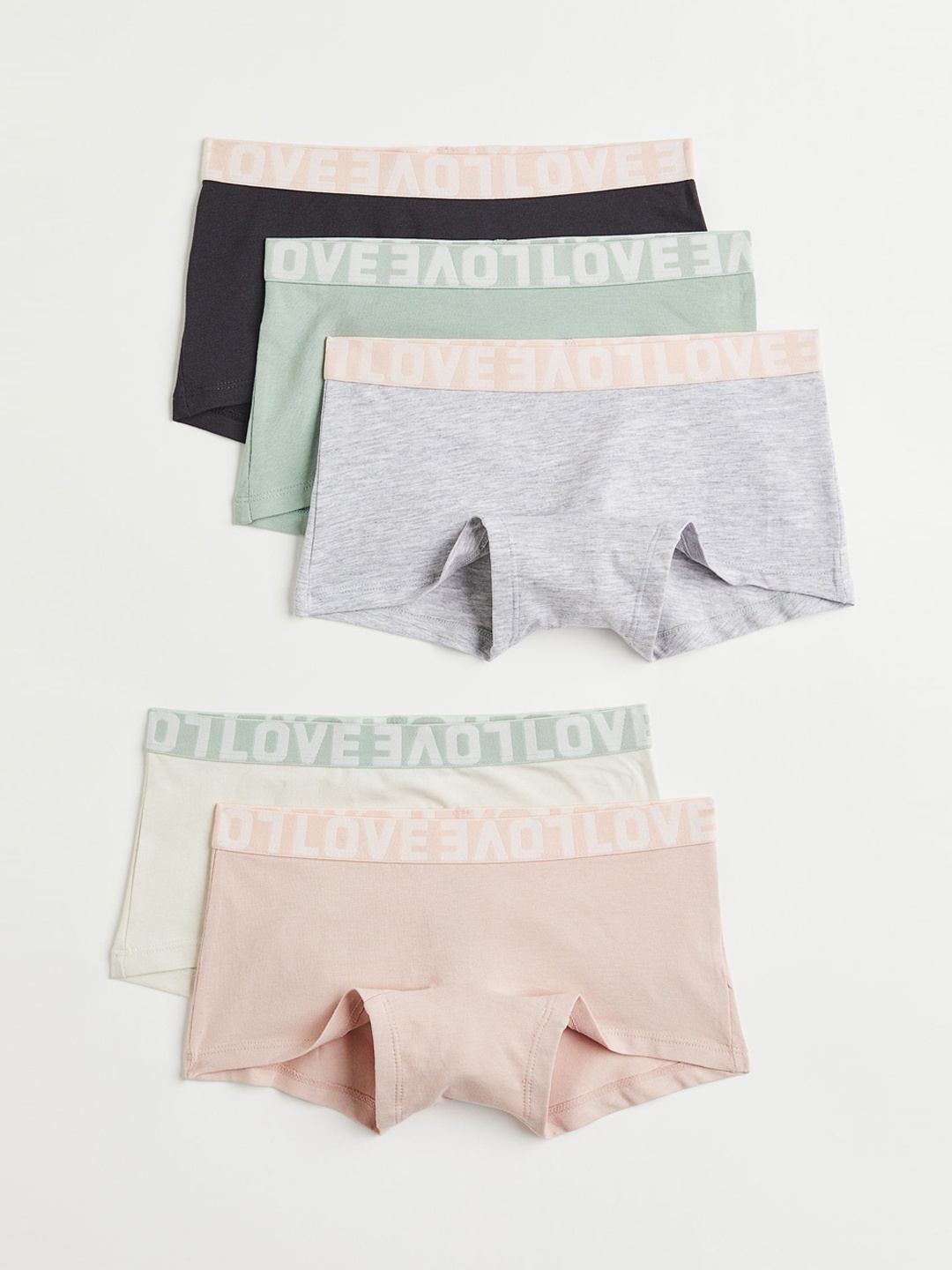 

H&M Girls 5-Pack Cotton Boxers, Beige