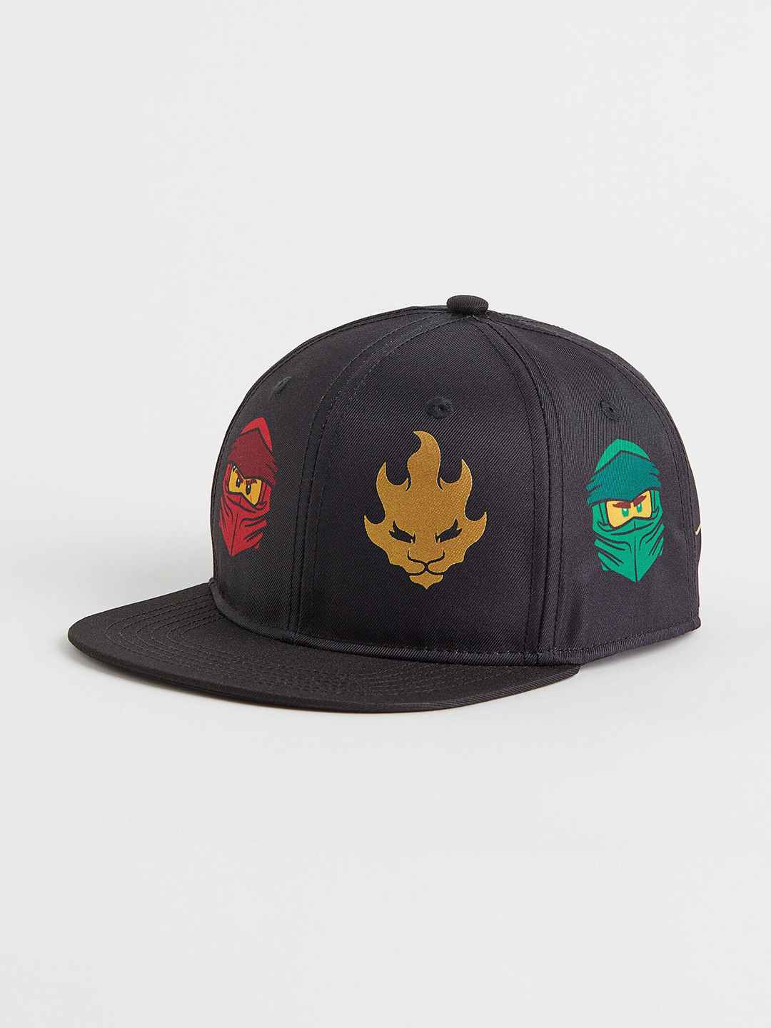 

H&M Boys Printed Twill Cap, Black