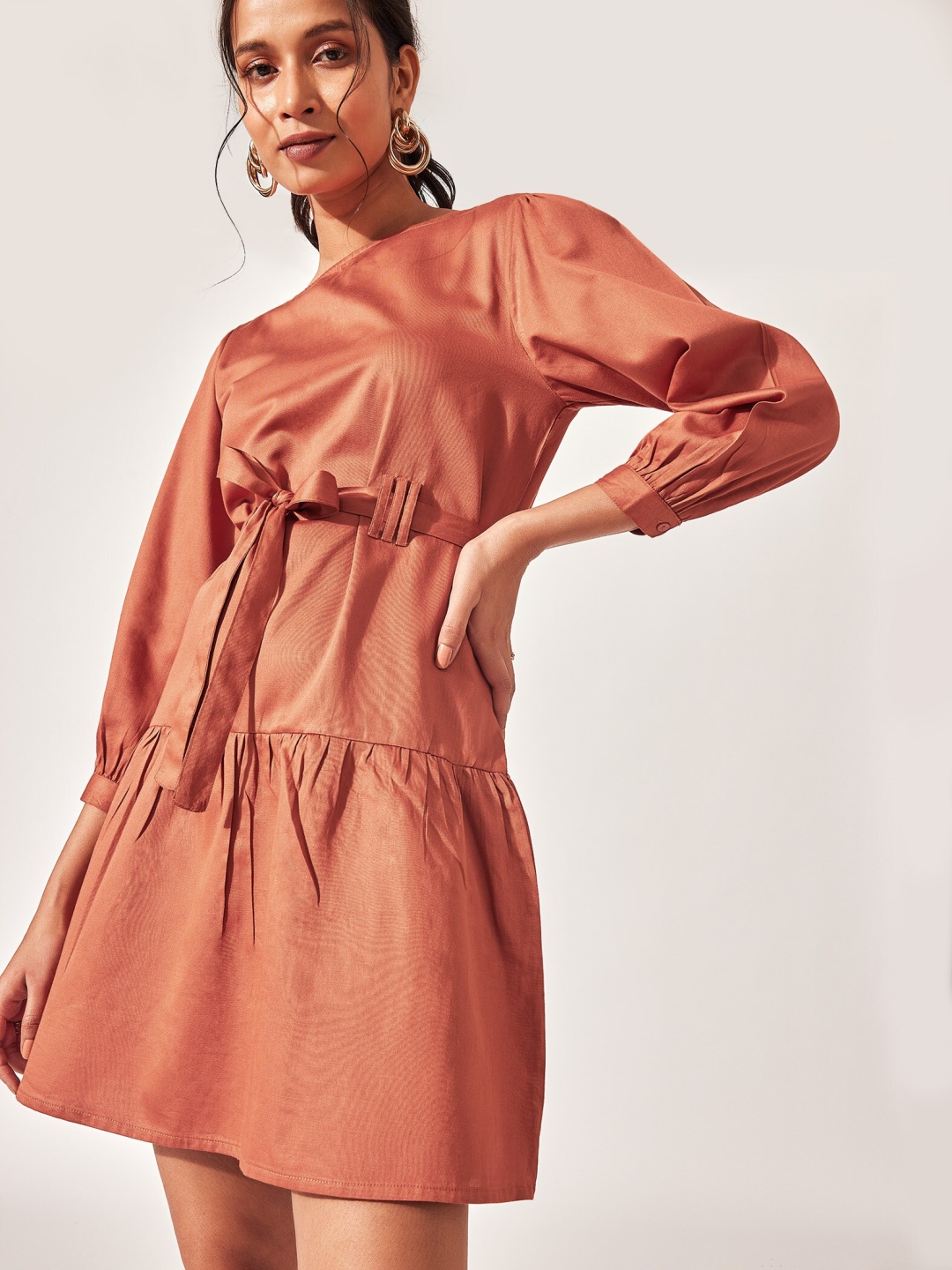 

The Label Life A-Line Cotton Dress, Rust