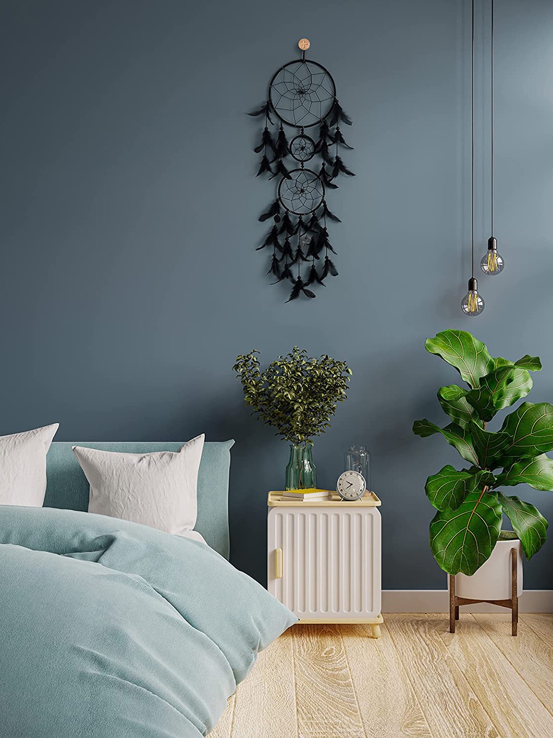 

BS AMOR Black Dream Catcher with Multi Colour Light Wall Hangings