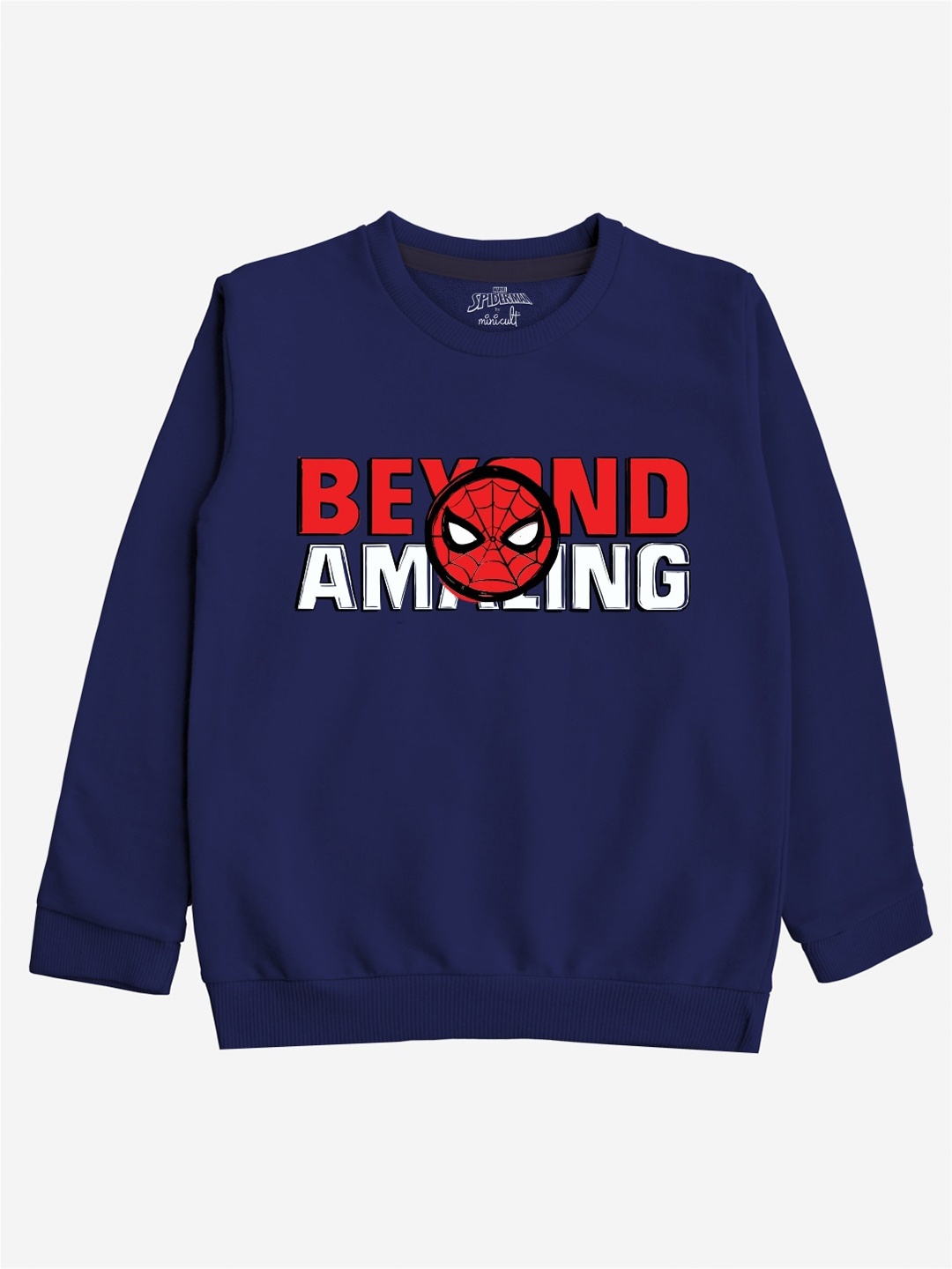 

Minicult Kids Printed Cotton Sweatshirt, Blue