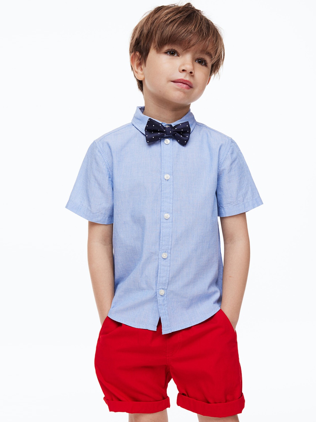 

H&M Boys Cotton Poplin Shorts, Red