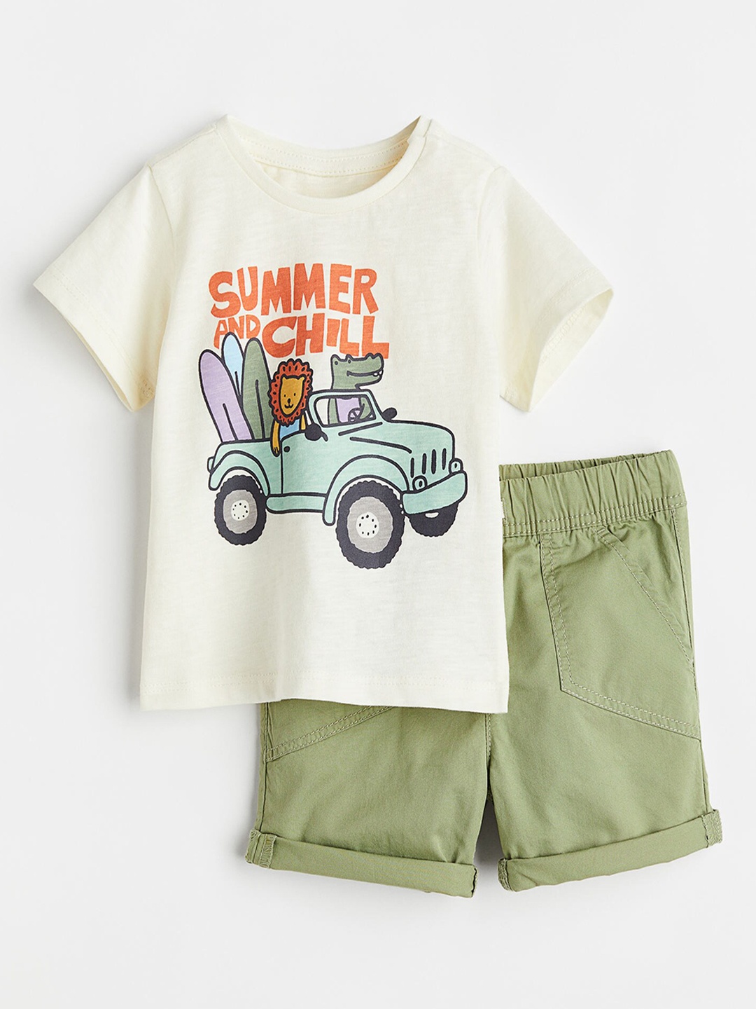 

H&M Boys 2-Piece Cotton Set, Off white