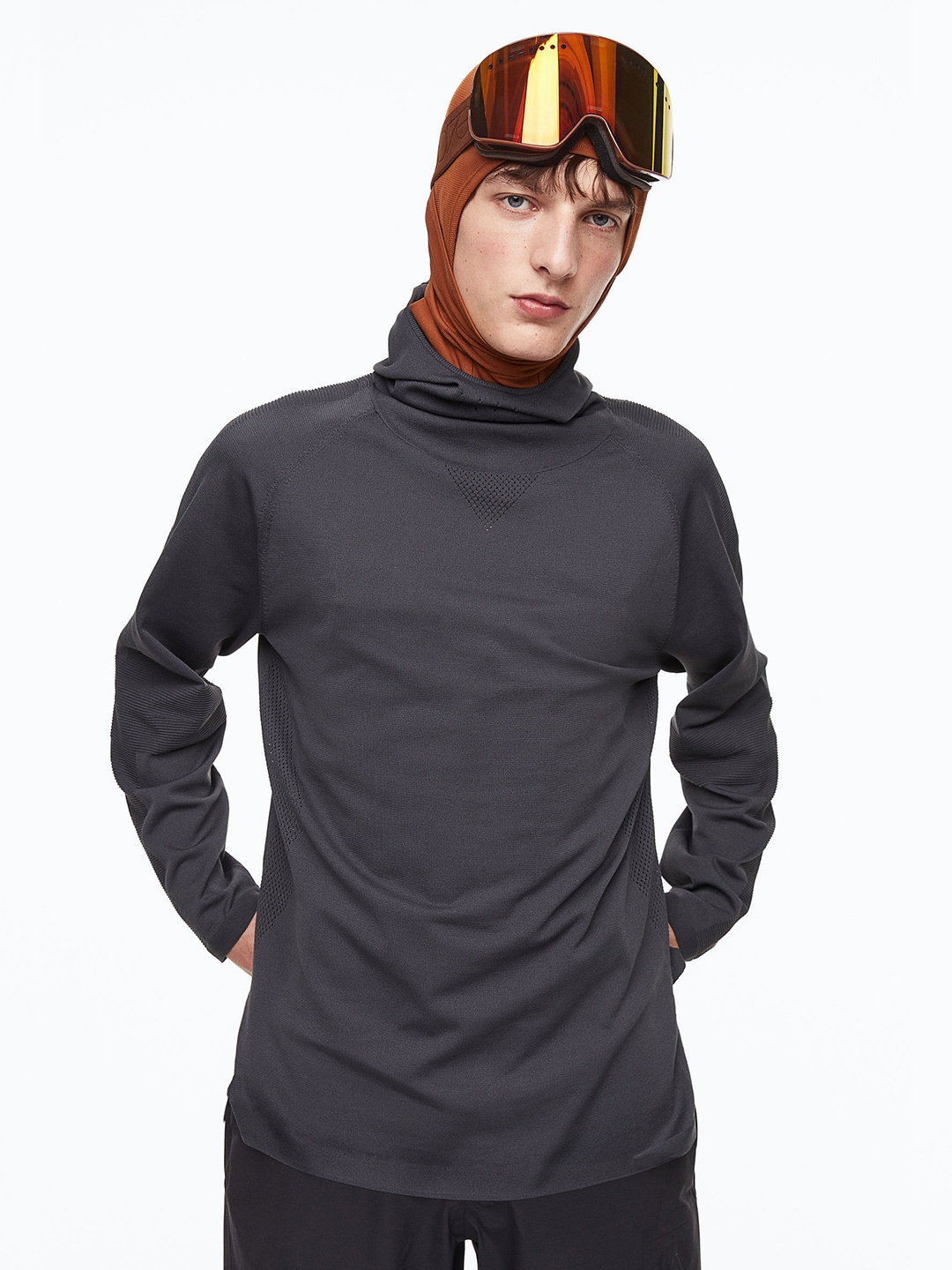 

H&M Men Knitted Mid Layer Hoodie, Grey