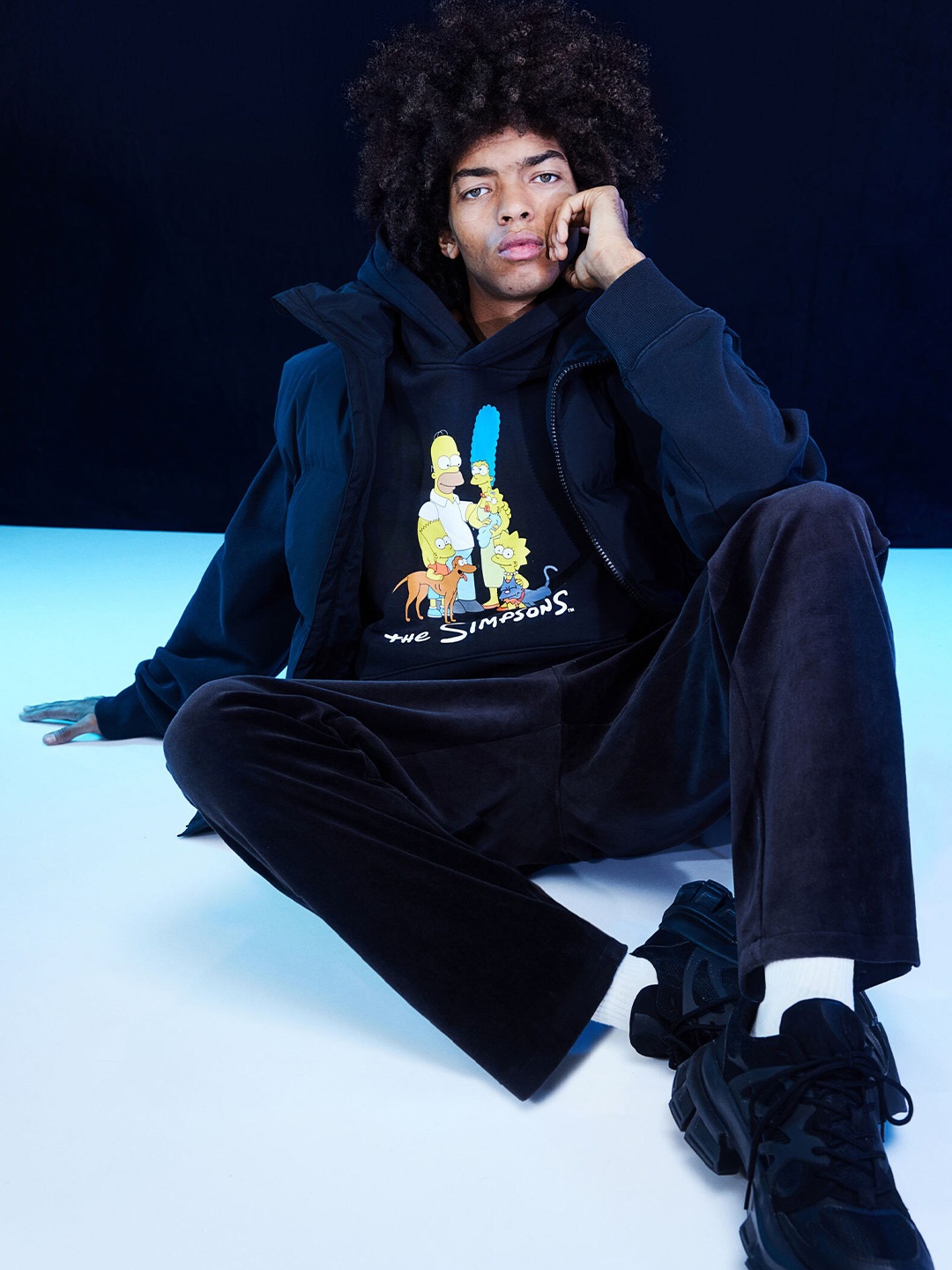 

H&M Men Oversized Fit Cotton Hoodie, Black