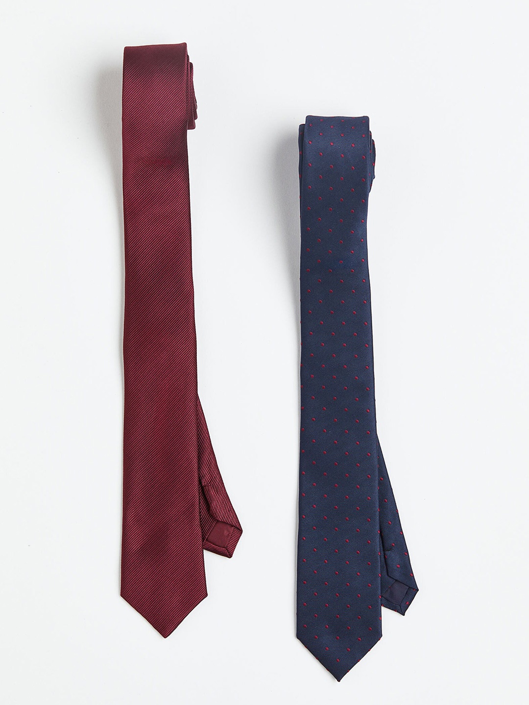 

H&M Men 2-Pack Satin Ties, Blue