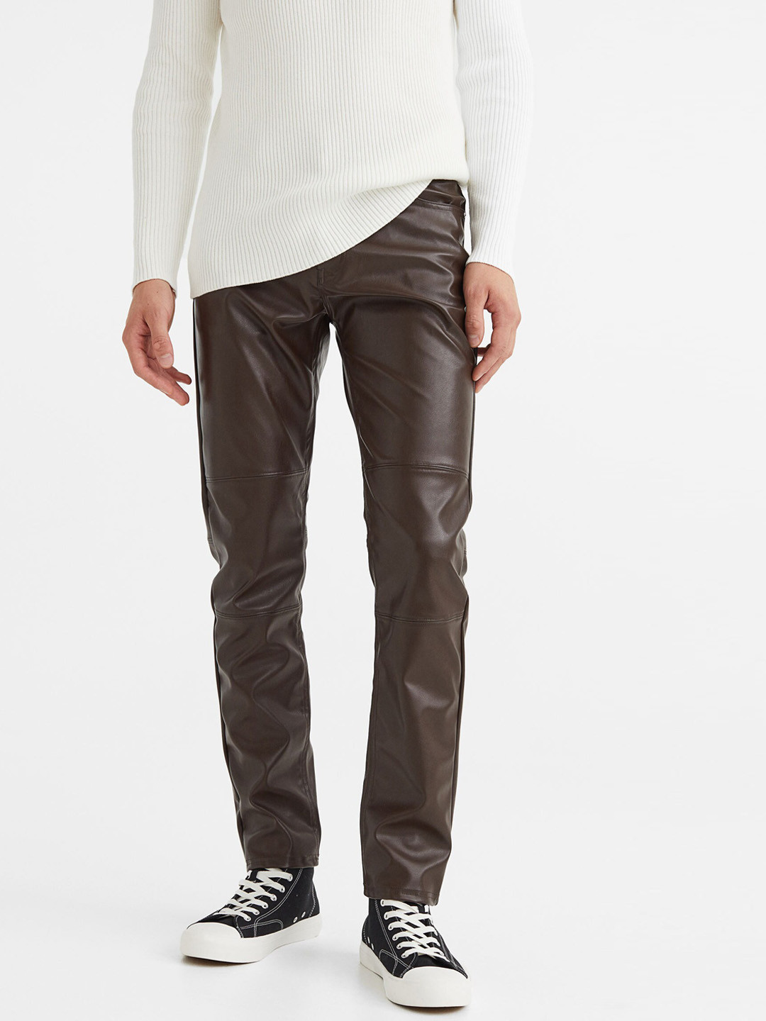 

H&M Men Slim Fit Trousers, Brown