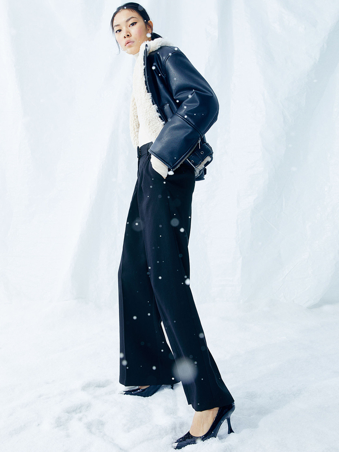 

H&M Women Wide Trousers, Black