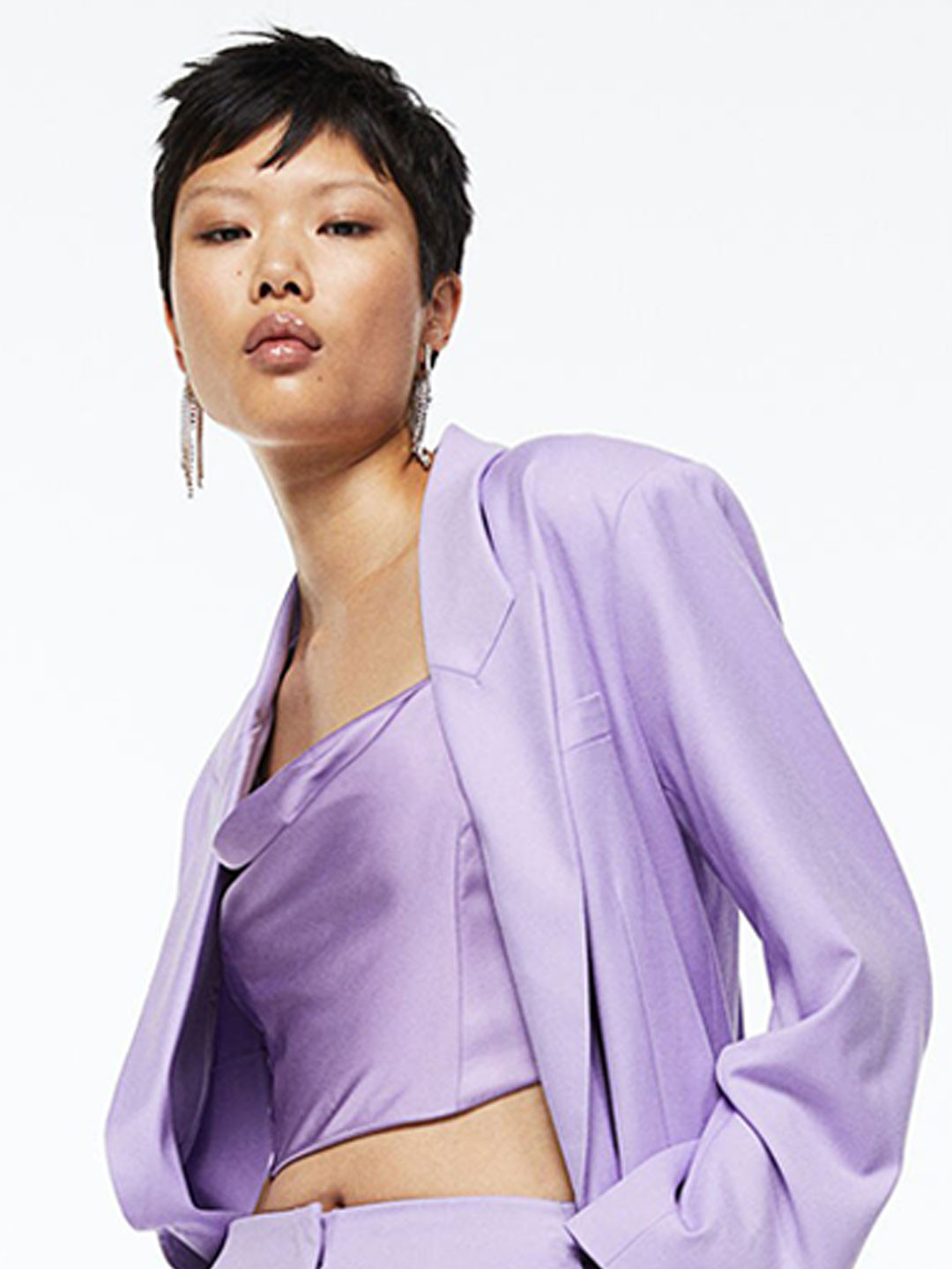 

H&M Women Satin Corset Top, Purple