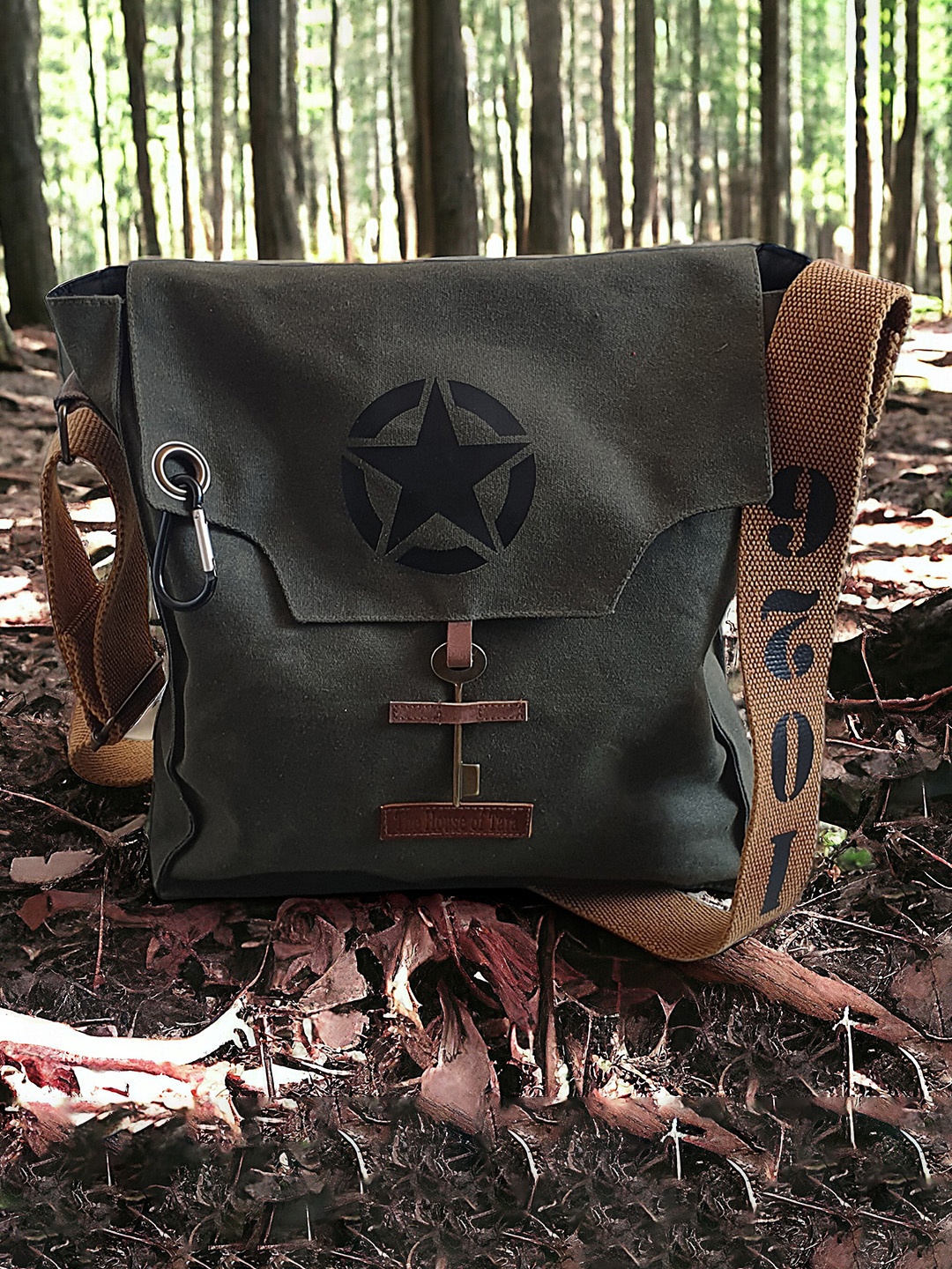 

The House Of Tara Unisex Olive Green Messenger Bag