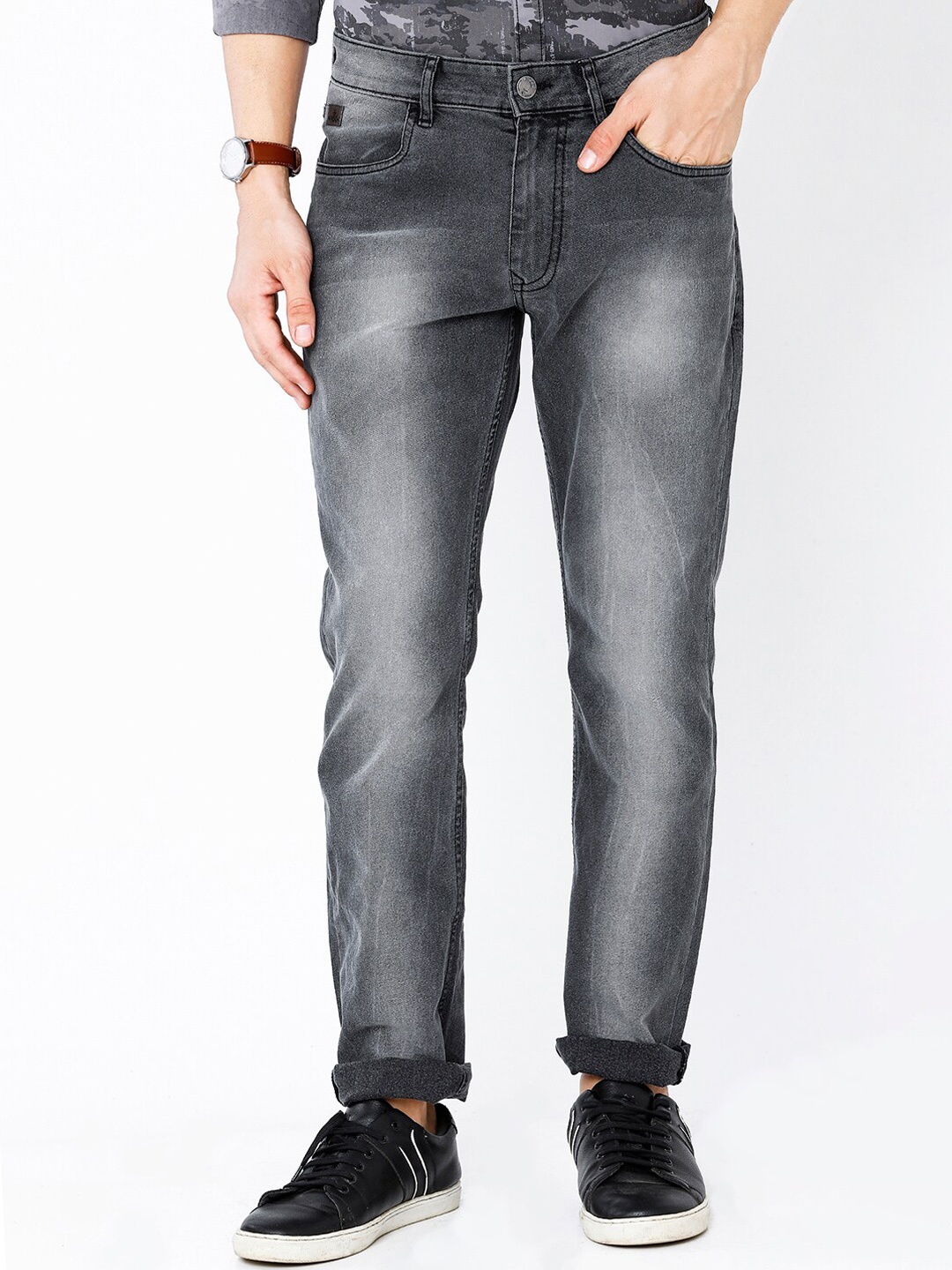 

WROGN Men Heavy Fade Jeans, Grey