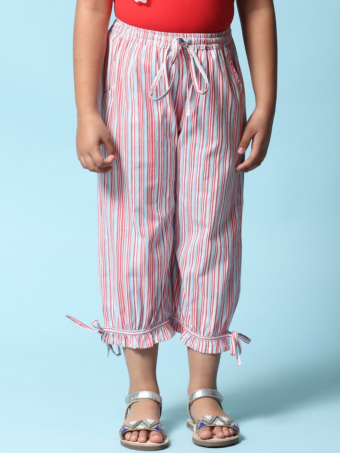 

Biba Girls Off White Striped Relaxed Culottes Trousers