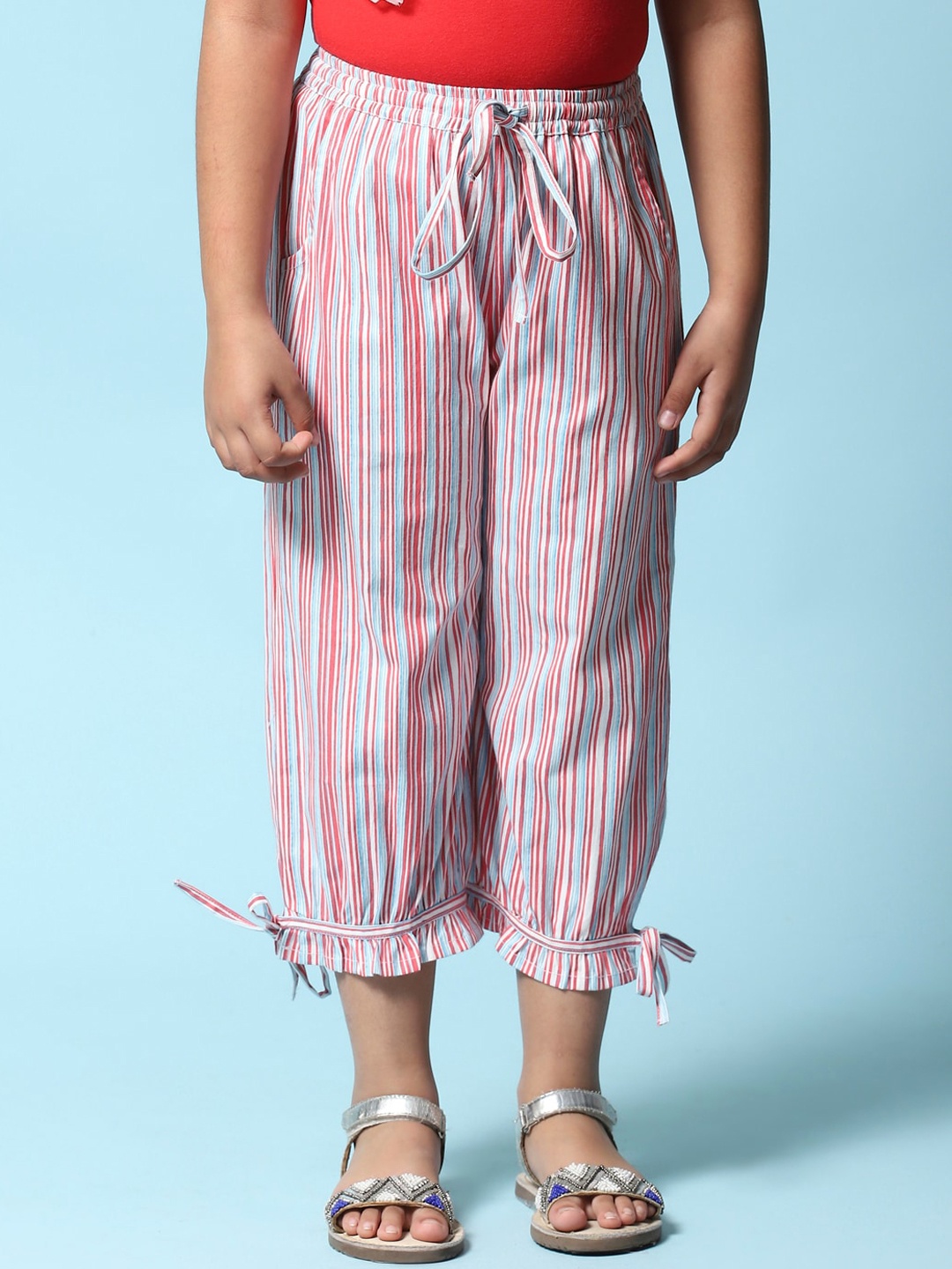 

Biba Girls Off White Striped Relaxed Culottes Trousers