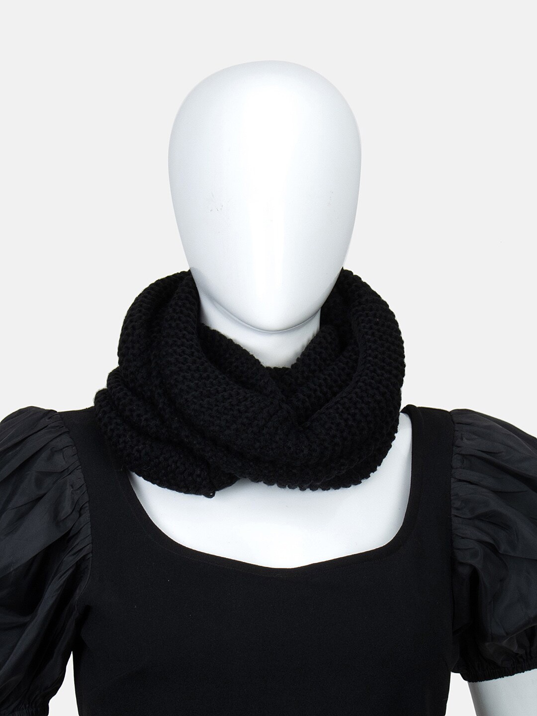 

Kazo Acrylic Self Design Scarf, Black