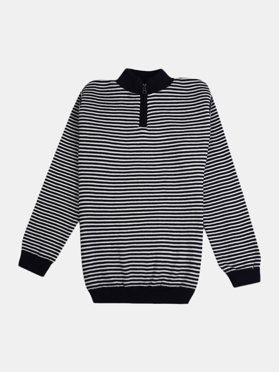 

V-Mart Boys Acrylic Striped Pullover, Black