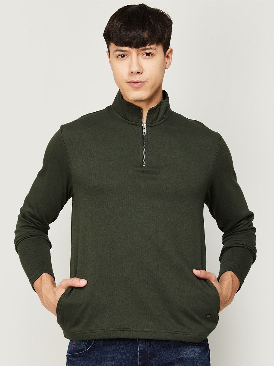 

CODE by Lifestyle Men Mock Collar Sweatshirt, Olive