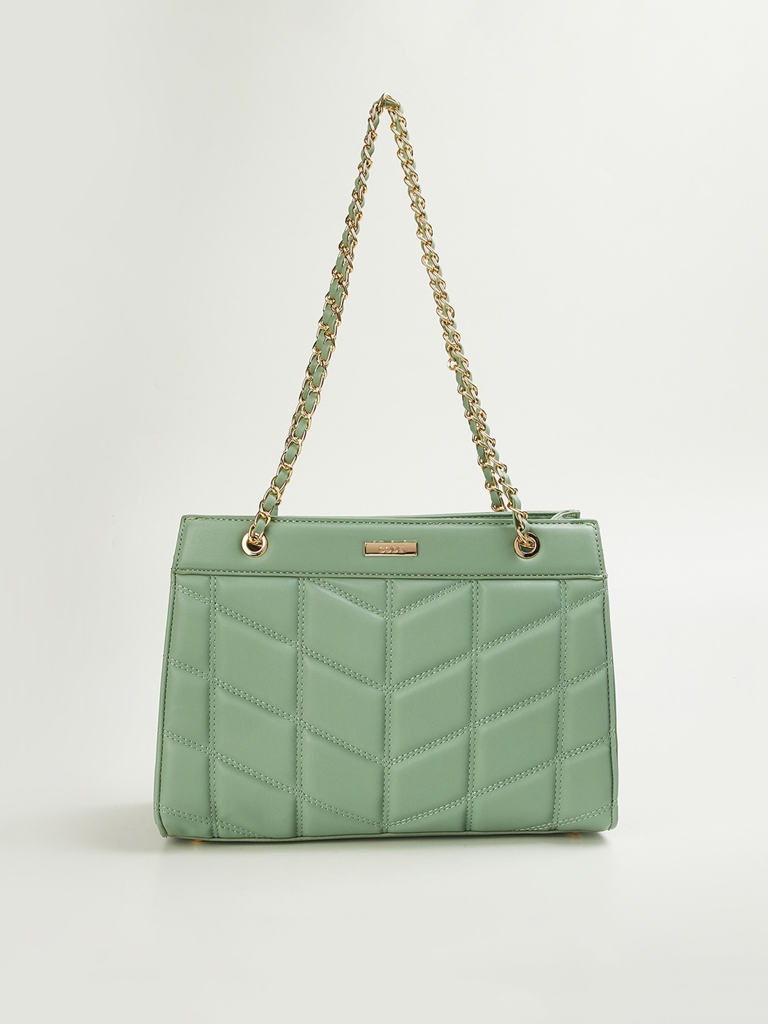

CODE by Lifestyle Textured Structured Shoulder Bag with Quilted, Green