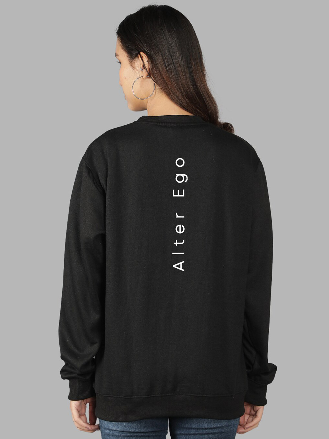 

Mad Over Print Women Printed Sweatshirt, Black