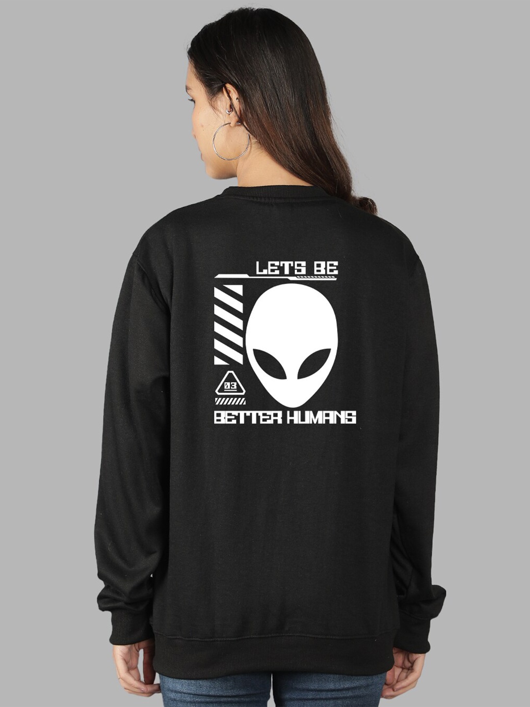 

Mad Over Print Women Printed Sweatshirt, Black