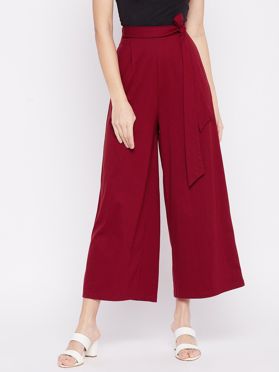 

CHILL WINSTON Women Knitted Palazzos, Maroon