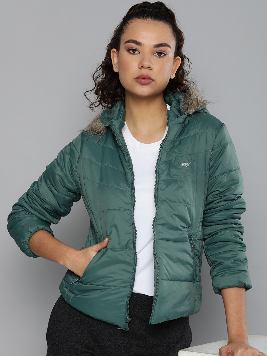 

HRX by Hrithik Roshan Women Lightweight Running Sporty Jacket, Green