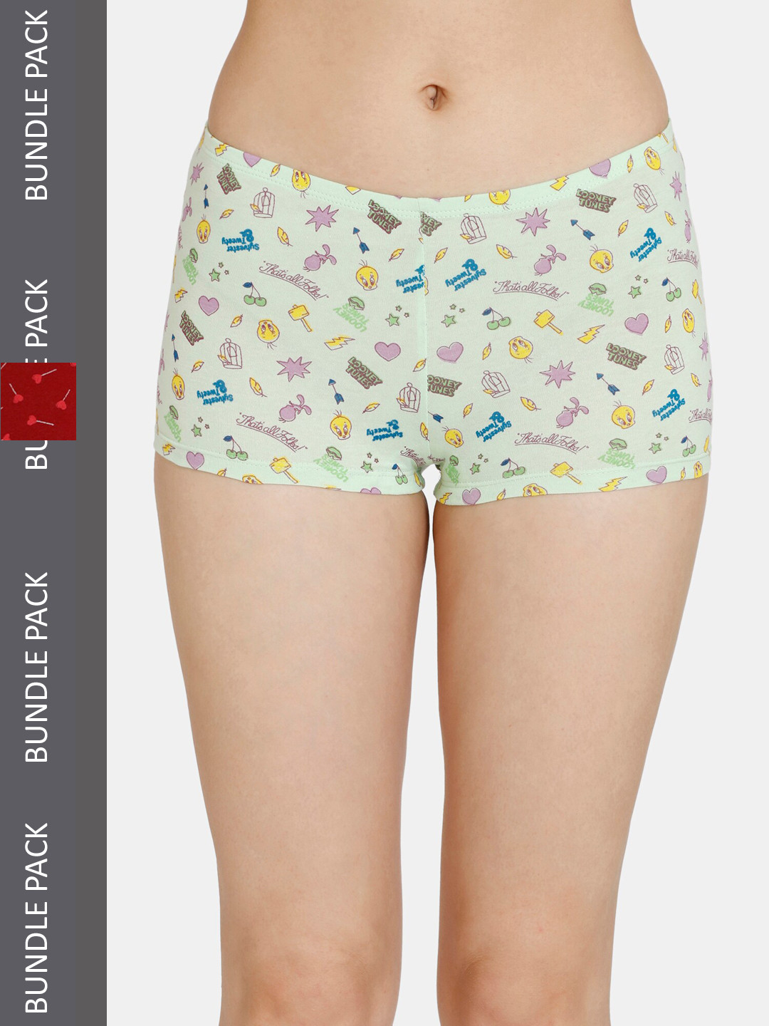 

Zivame Girls Pack Of 2 Printed Boys Shorts Briefs, Red