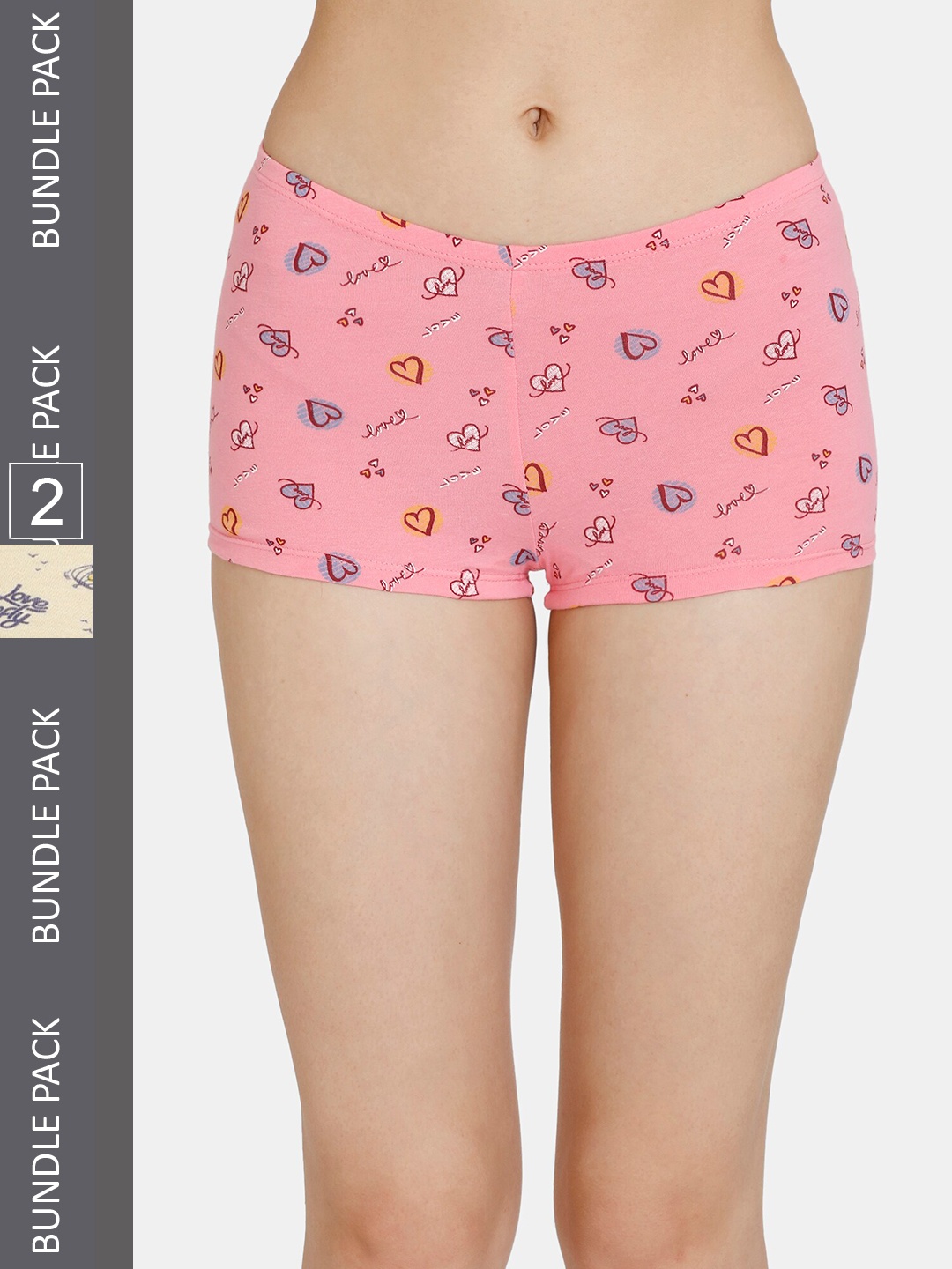 

Zivame Girls Pack of 2 Printed Boys Shorts Briefs, Pink
