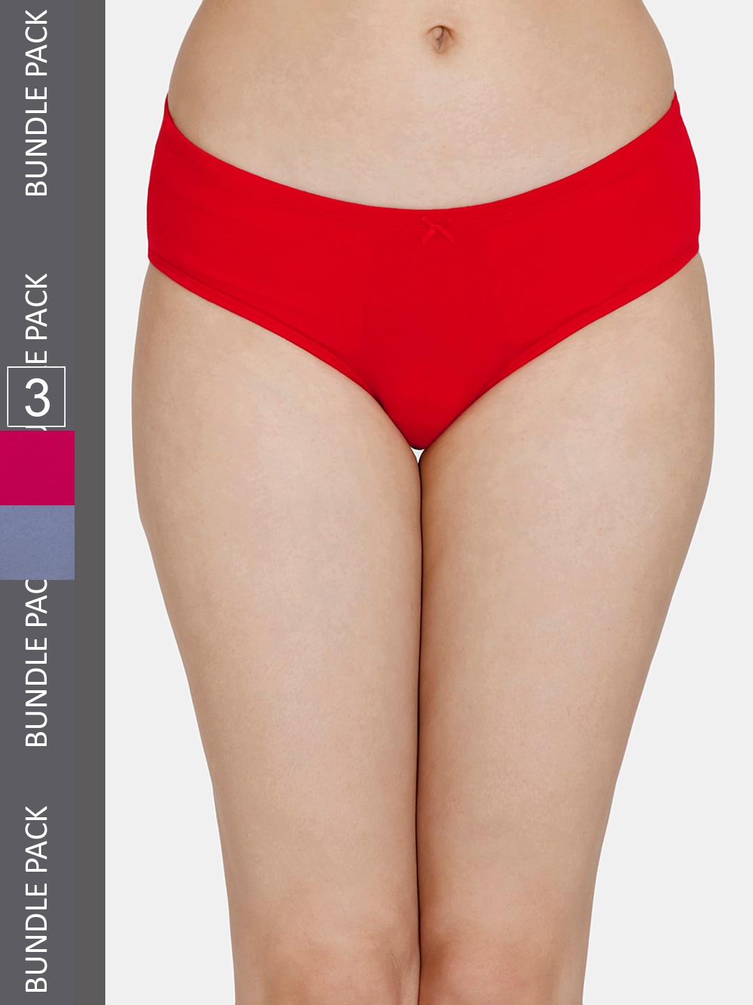 

Zivame Girls Pack of 3 Hipster Briefs, Red
