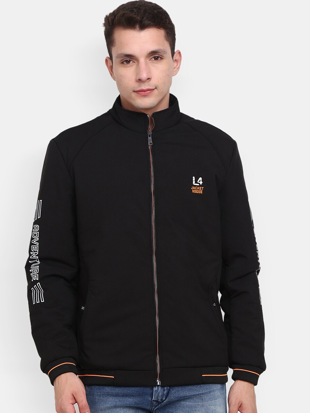 

V-Mart Men Black Lightweight Bomber Jacket