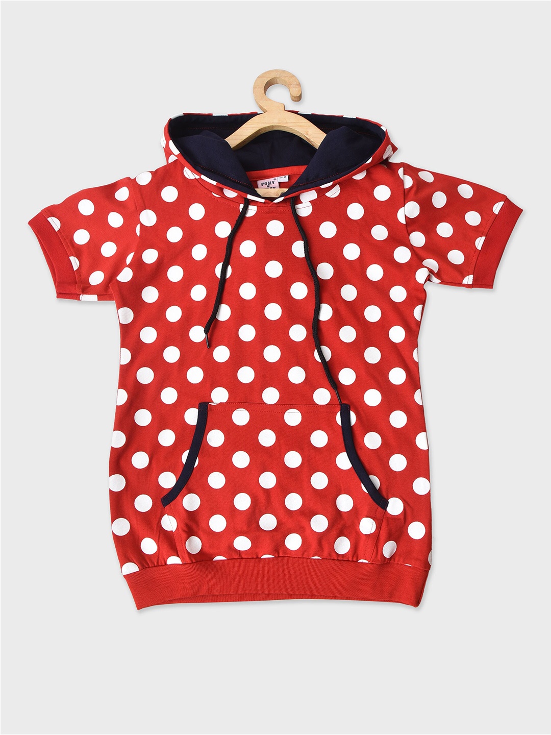 

POMY & JINNY Girls Printed Hooded Cotton Sweatshirt, Red