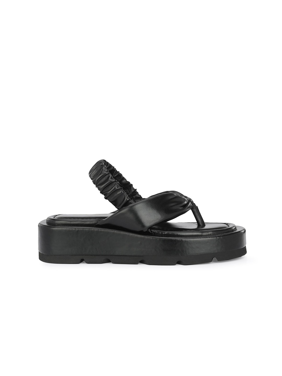 

DelizeVegan Leather Lightweight Flatform Heels, Black