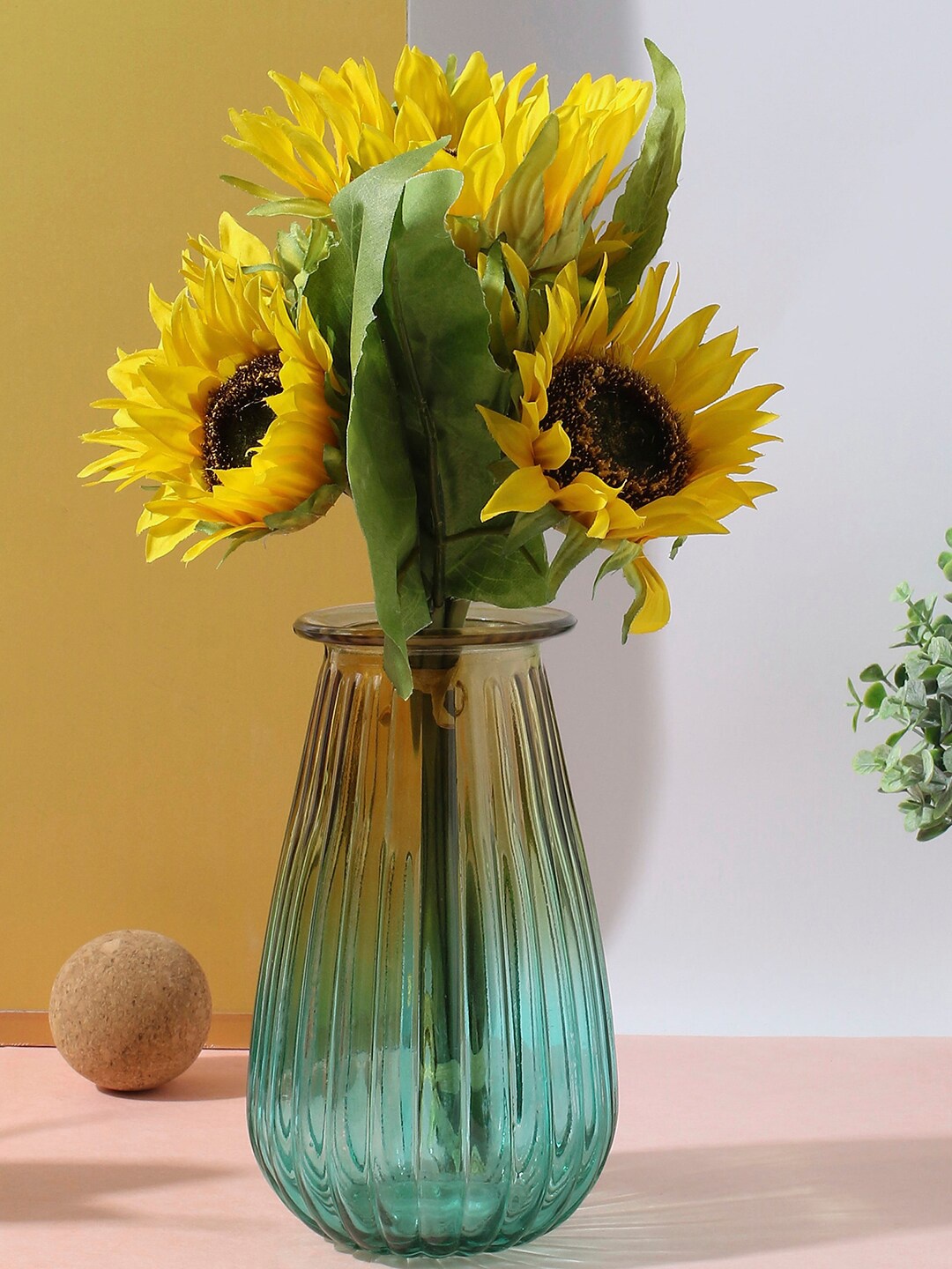 

Bonhomie Sunflower Faux Decorative Flower Bouquet, Yellow