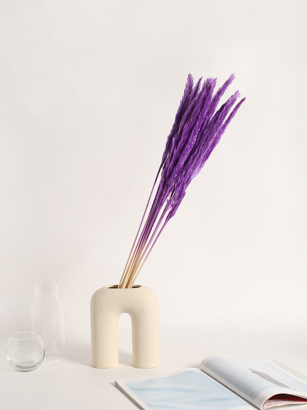 

Bonhomie Purple Pampas Grass Dried Natural Decorative Bouquet
