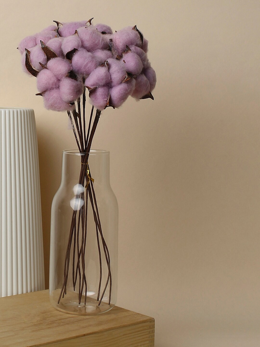 

Bonhomie Lavender Cotton Faux Decorative Flower Bouquet