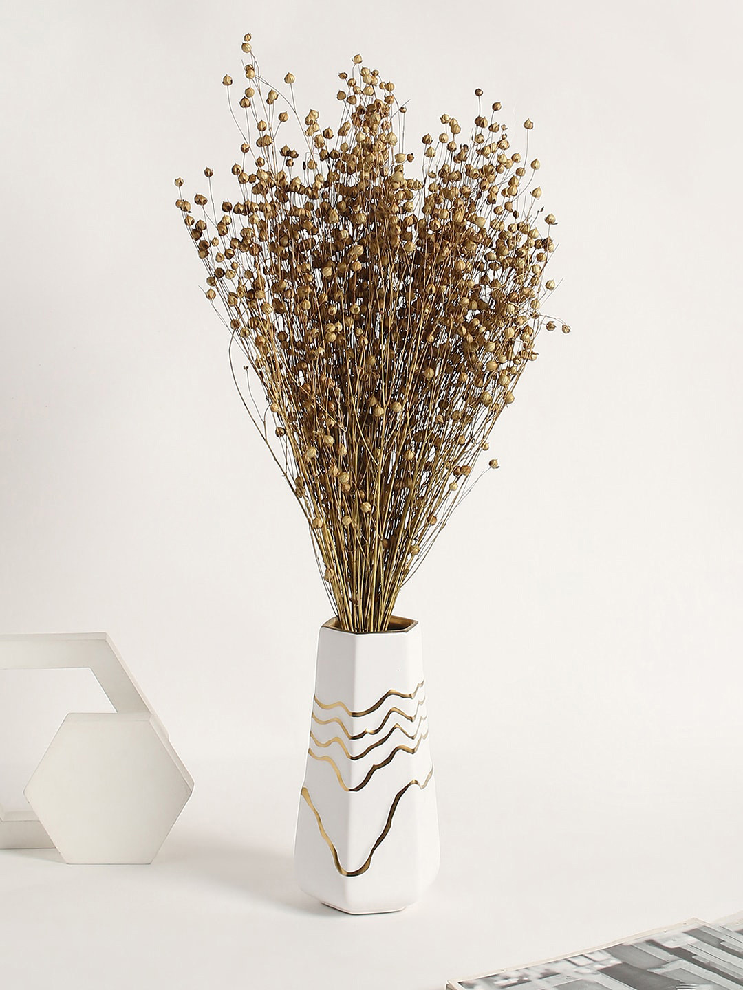 

Bonhomie Flower Buds Faux Decorative Flower Bouquet, Beige