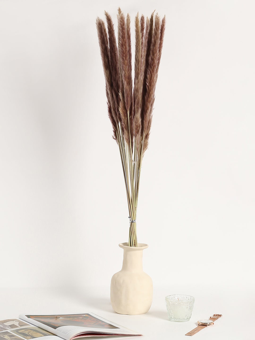 

Bonhomie Brown Pampas Grass Dried Natural Decorative Bouquet