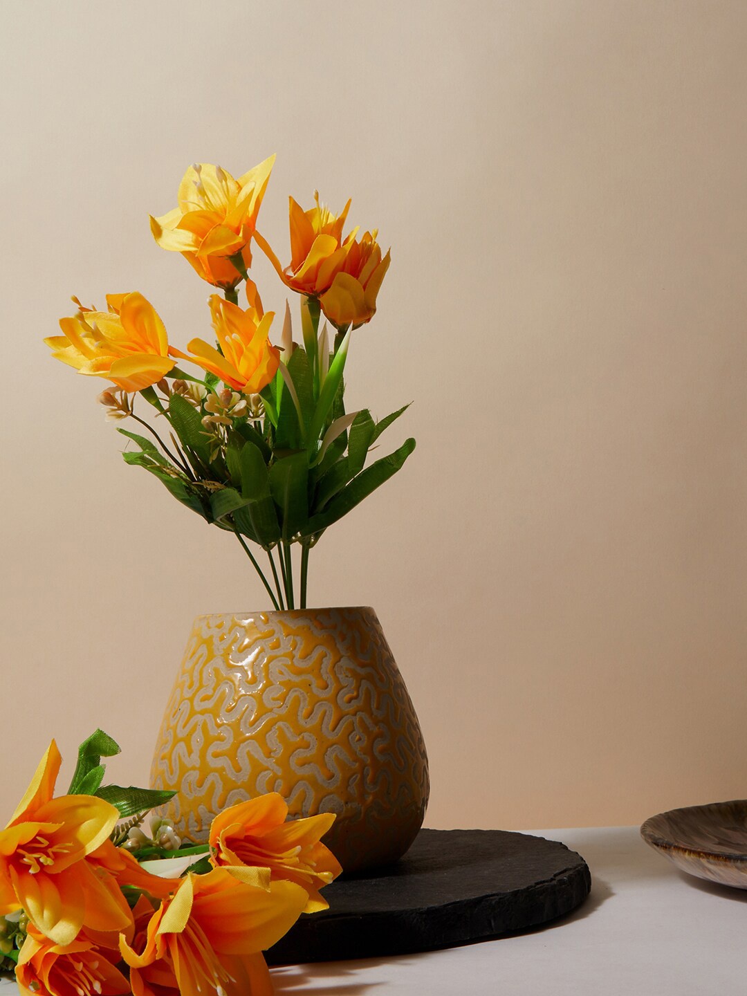

Bonhomie Yellow Lily Faux Decorative Flower Bouquet