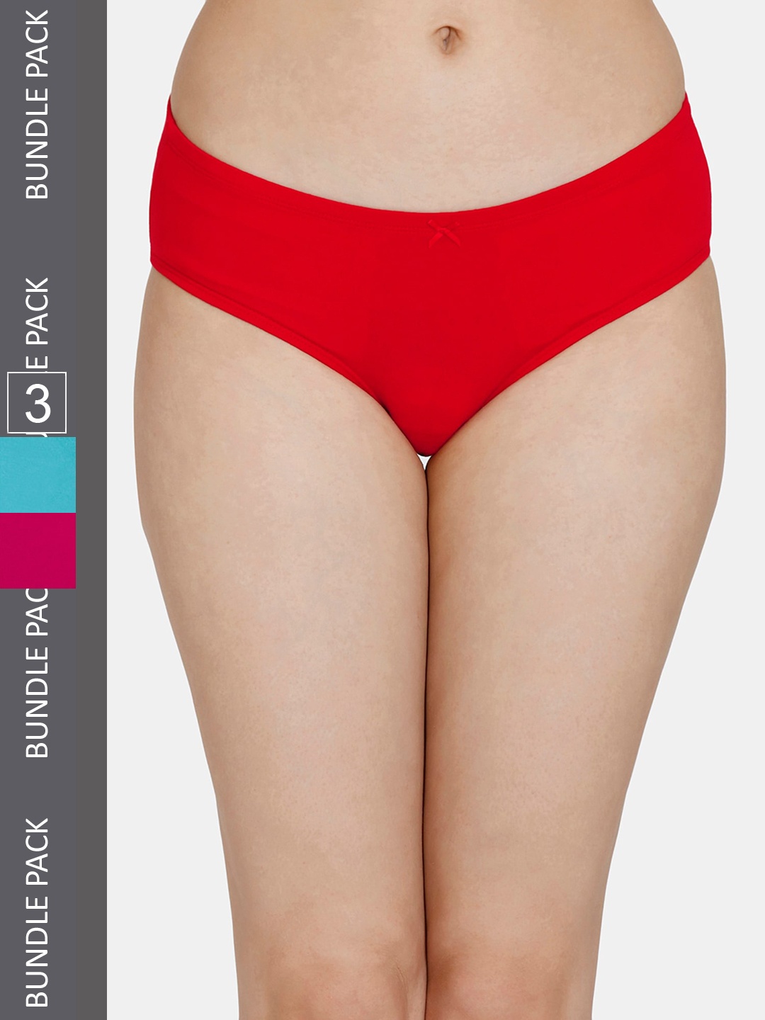 

Zivame Girls Pack Of 3 Hipster Briefs ZI2747FASHASRTD, Red