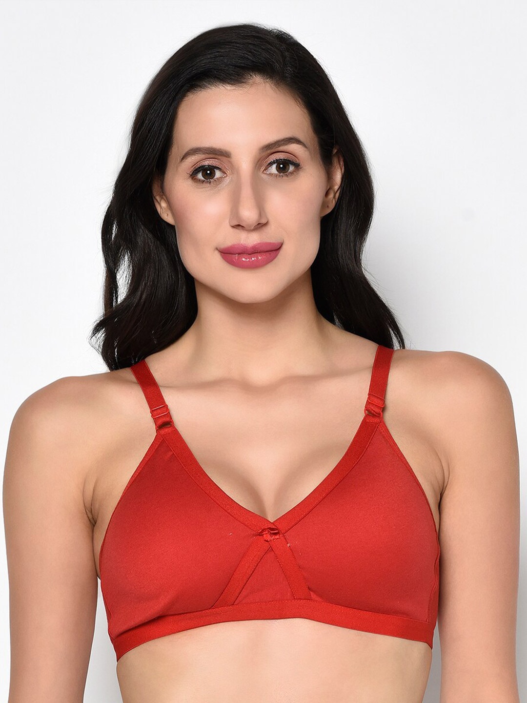 

PRETTYBOLD Non Wired Non Padded Bra, Red