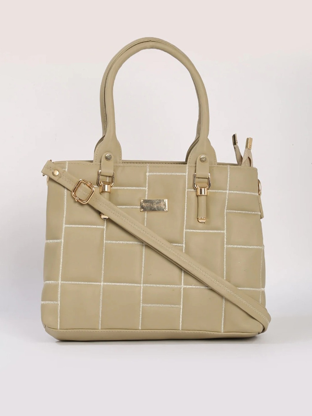 

Anna Claire Textured Structured Handheld Bag, Taupe