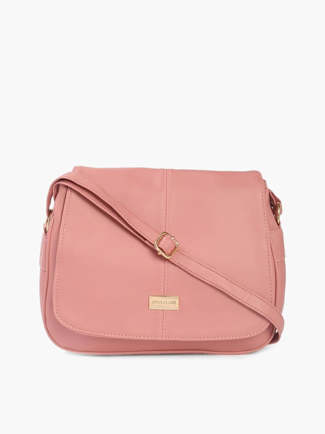 

Anna Claire Pink PU Half Moon Sling Bag