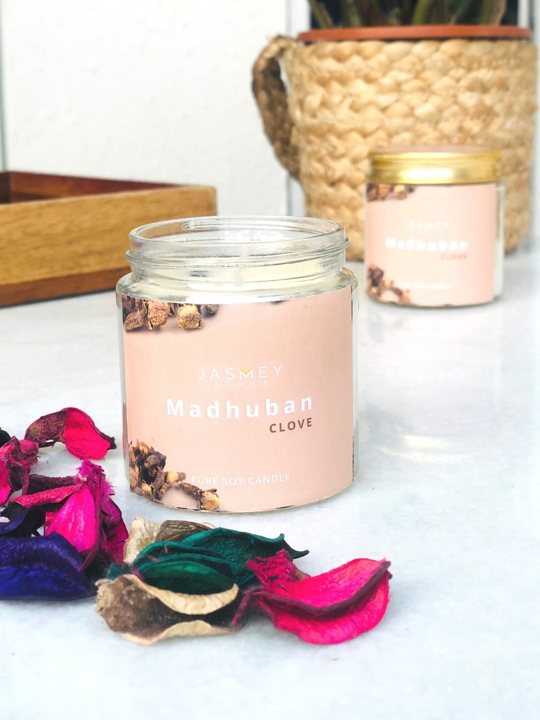 

JASMEY HOMES Cream Pure Soy Wax Candles Scented Candles