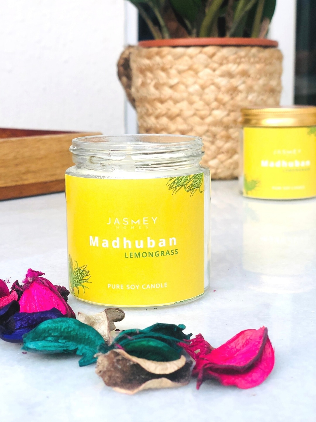 

JASMEY HOMES Cream-Colored Pure Soy Wax Candles Scented Candle