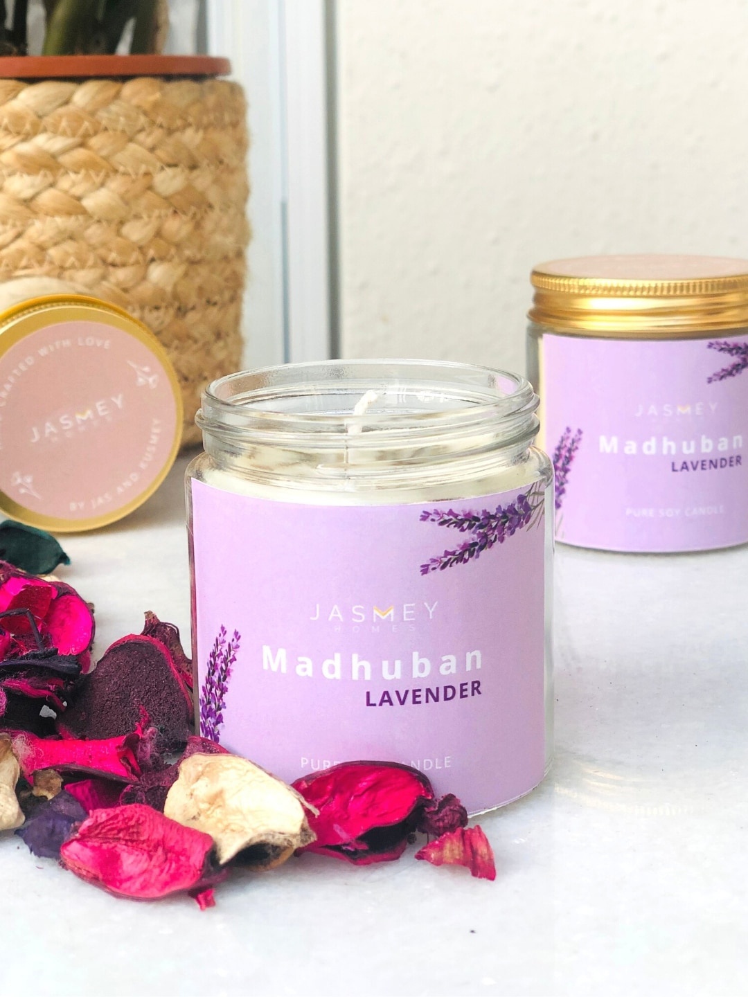 

JASMEY HOMES Cream Pure Soy Wax Candles Scented Candles
