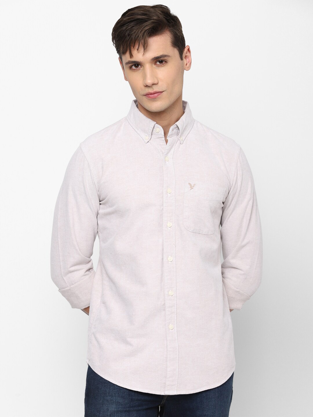 

AMERICAN EAGLE OUTFITTERS Men Slim Fit Pure Cotton Casual Shirt, Pink